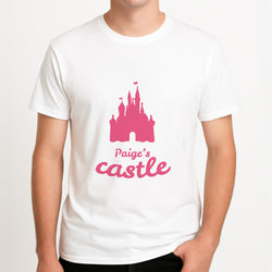 Fairytale Castle - Personalised Fairytale Unisex T-Shirt, worn by a male model.