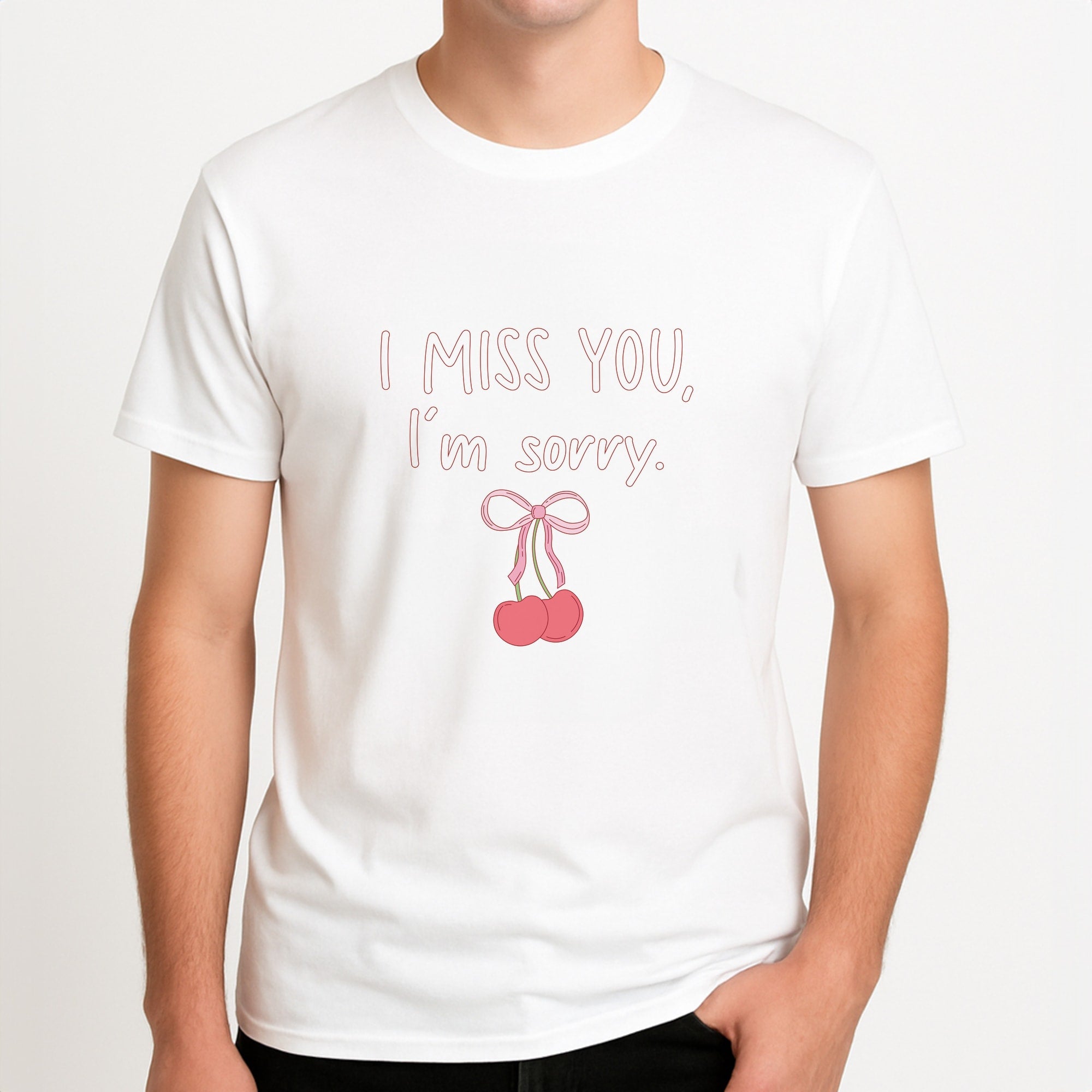 I Miss You , I'm Sorry - Abrams Unisex T-Shirt, worn by a male model.