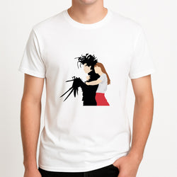 Hug - Scissorhands Unisex T-Shirt, worn by a male model.