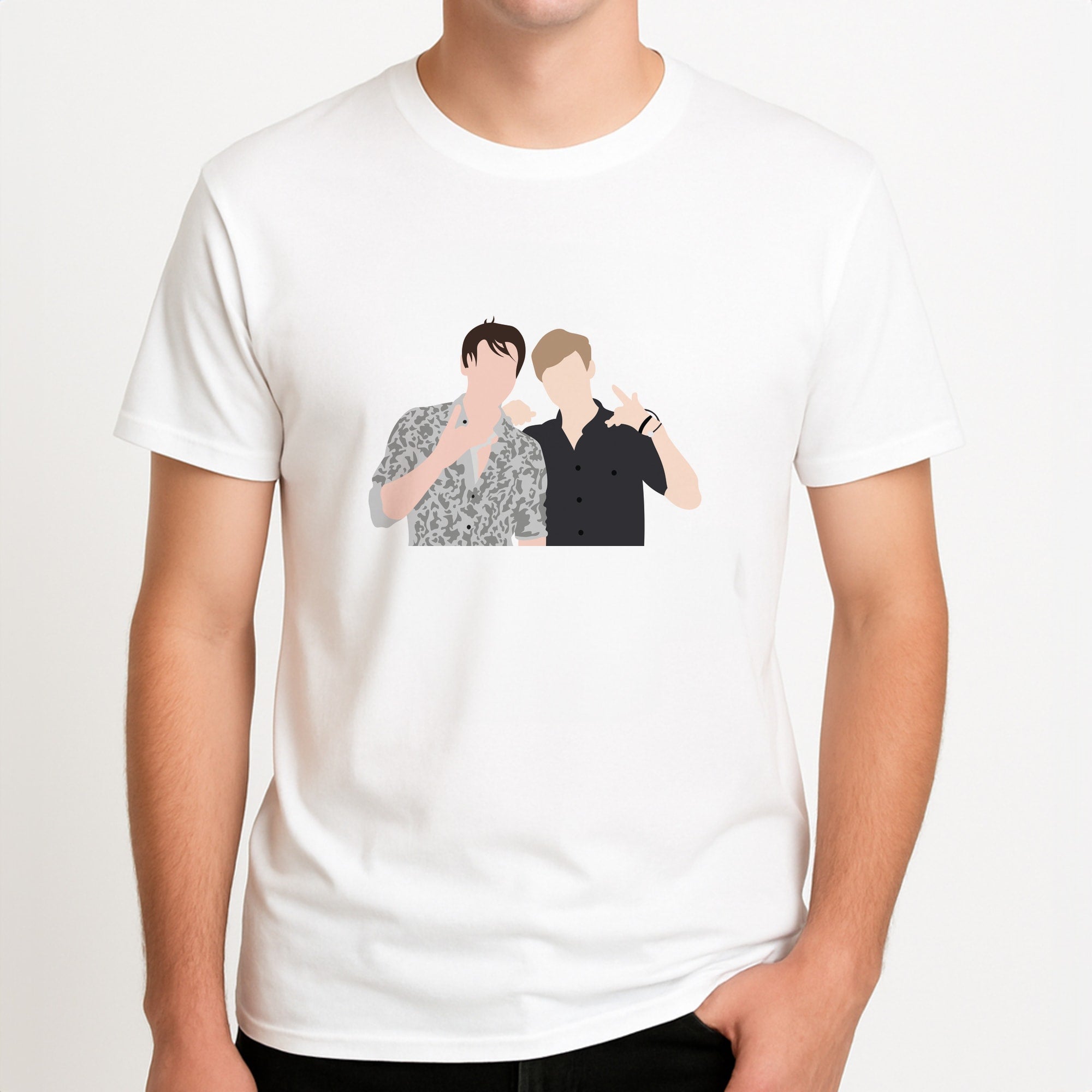 Pose - S & C Unisex T-Shirt, worn by a male model.