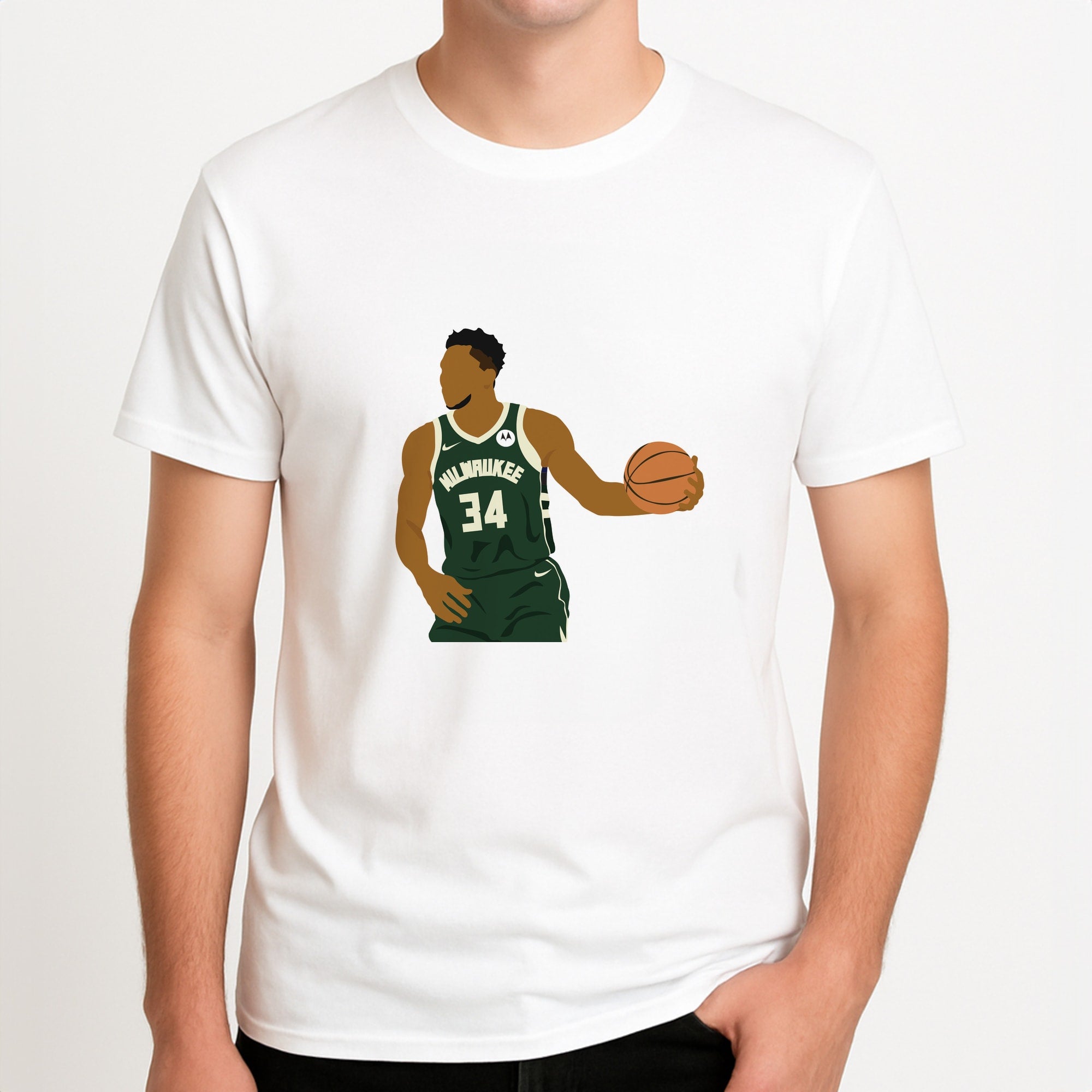 Giannis - Basketball Unisex T-Shirt, worn by a male model.