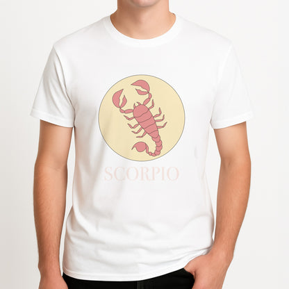 Scorpio - Tarot Cards Unisex T-Shirt, worn by a male model.