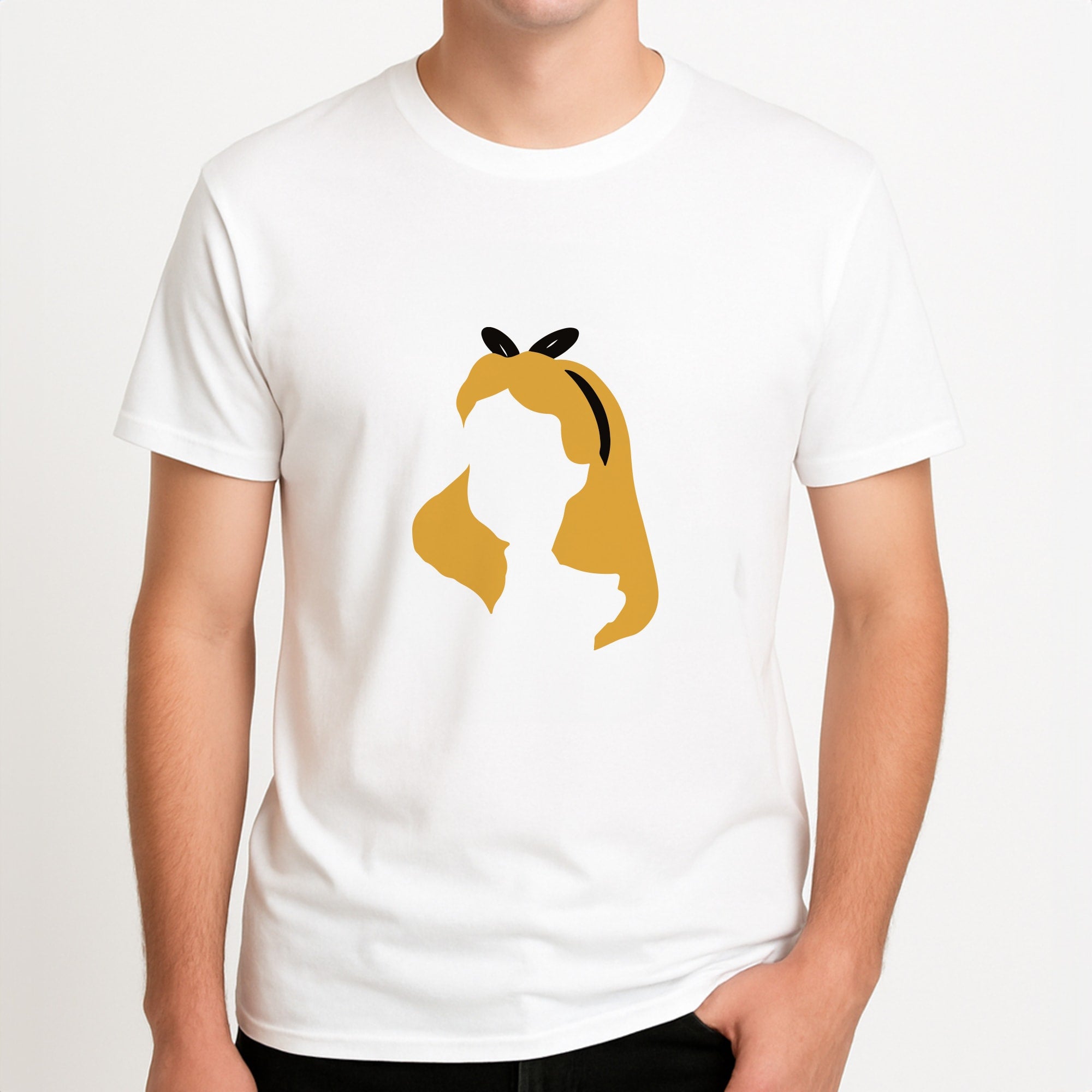Alice Unisex T-Shirt, worn by a male model.