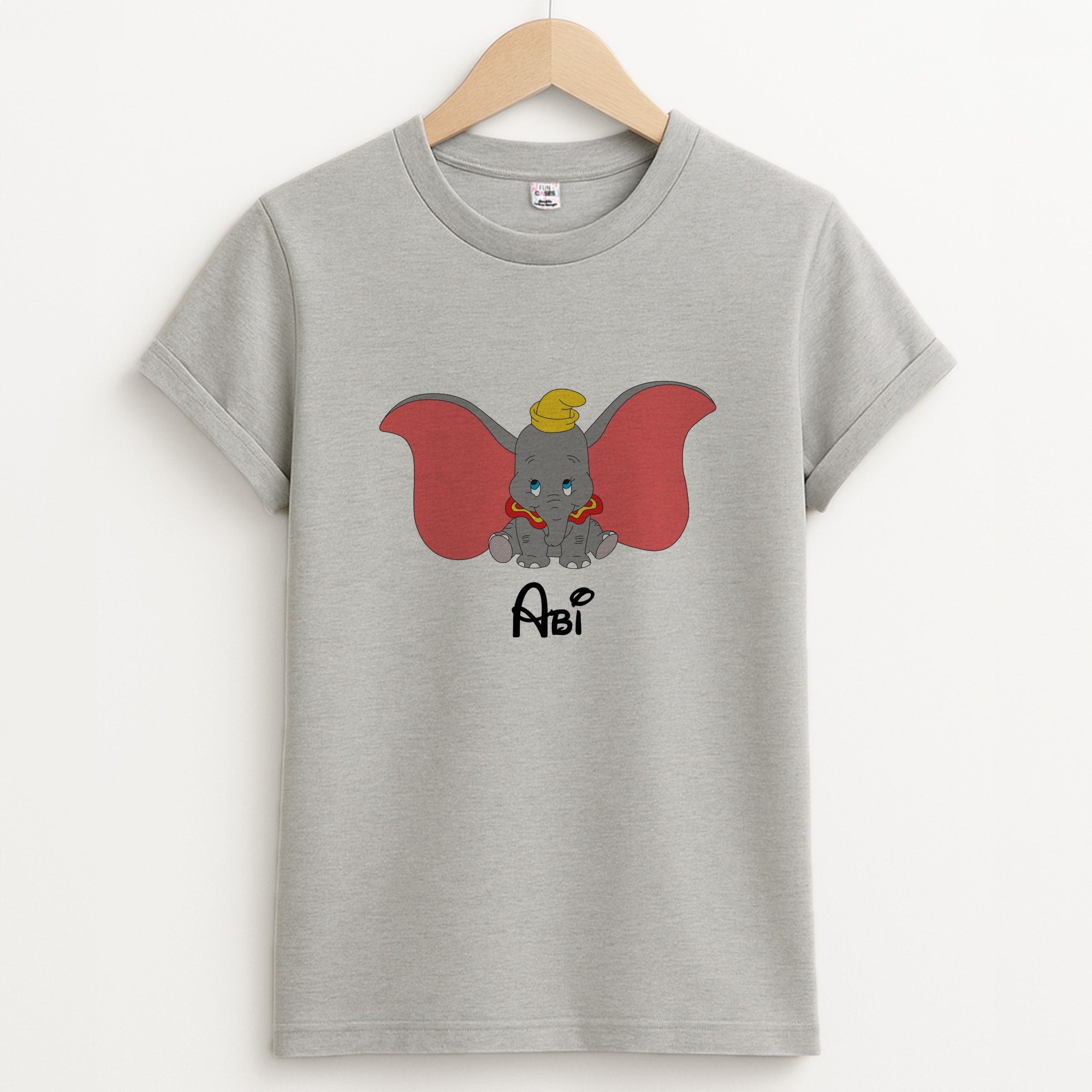 Dumbo - Personalised Fairytale Unisex Grey T-Shirt