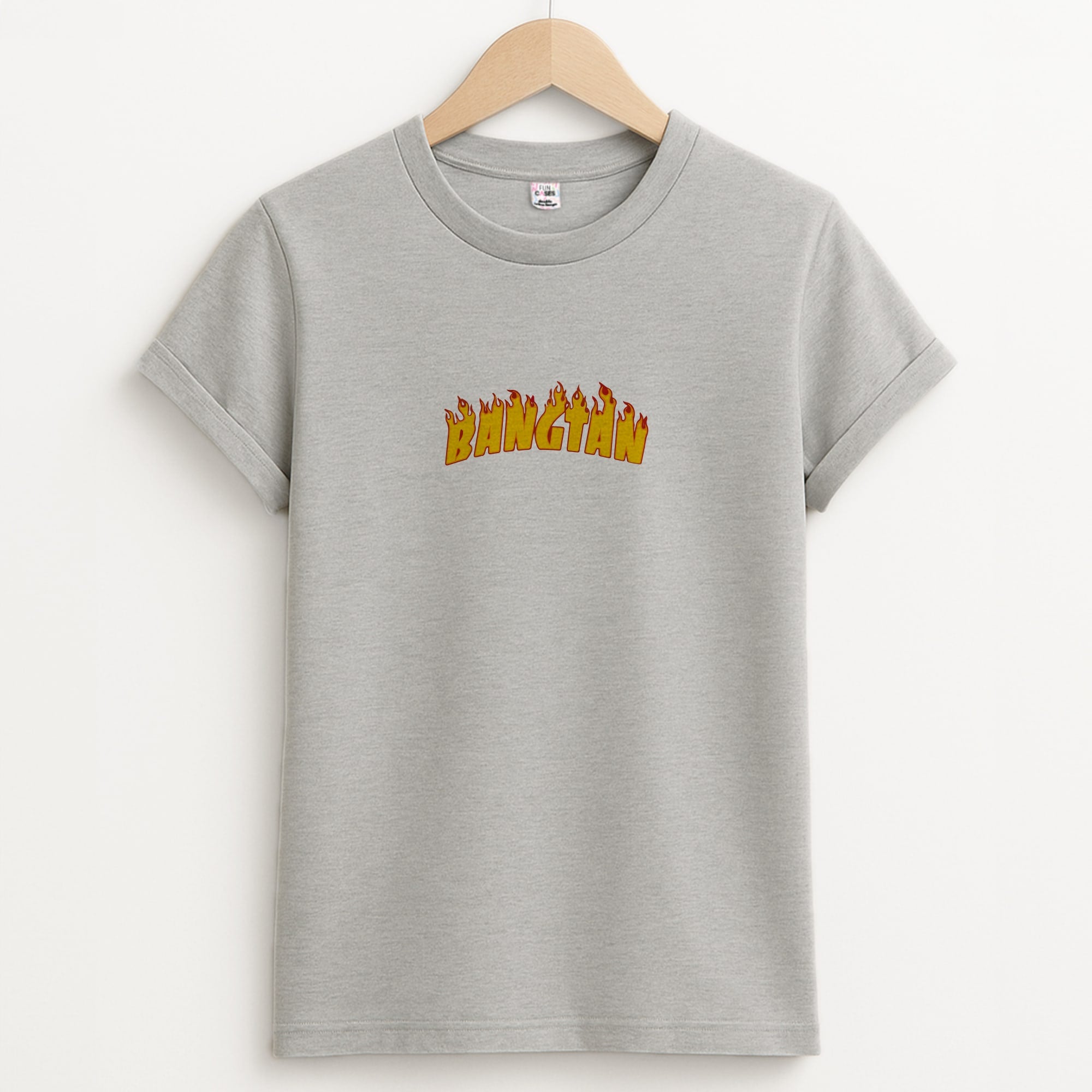 Bangtan Flames - K Pop Unisex Grey T-Shirt