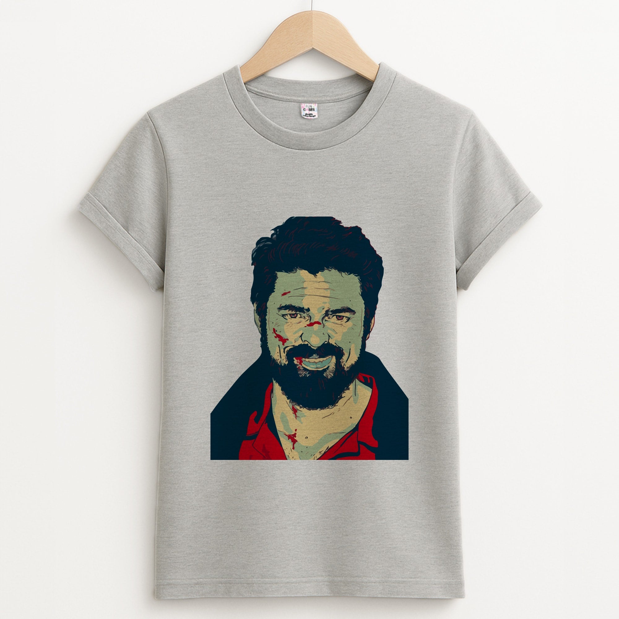 Billy Butcher Face Unisex Grey T-Shirt
