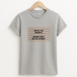 Hello I'm Anxiety - Inside Out Unisex Grey T-Shirt