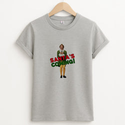 Buddy The Elf - Santa's Coming! Unisex Grey T-Shirt