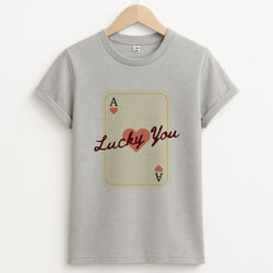 Lucky You Card Unisex Grey T-Shirt