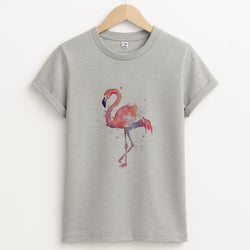 Watercolour Flamingo Painting Unisex Grey T-Shirt