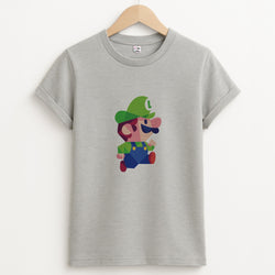 Running Luigi - Mario Unisex Grey T-Shirt