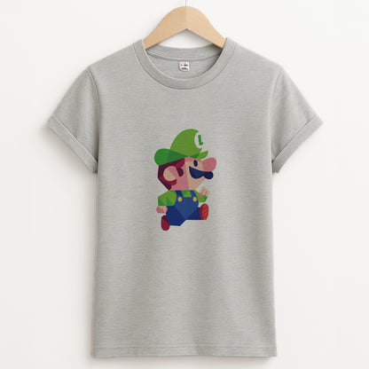 Running Luigi - Mario Unisex Grey T-Shirt
