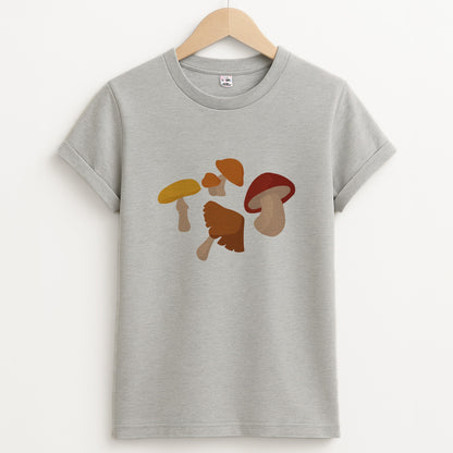 Mushroom Pattern - Autumn  Unisex Grey T-Shirt