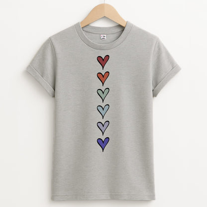 Love Heart Line Unisex Grey T-Shirt