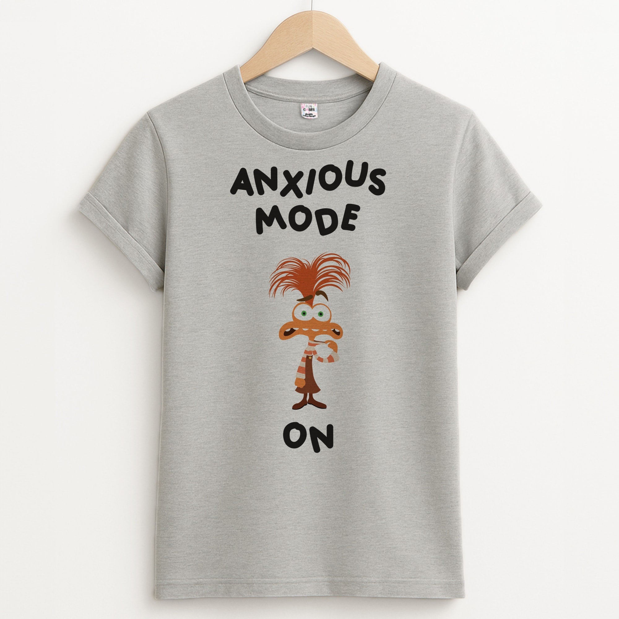 Anxious Mode On - Inside Out Unisex Grey T-Shirt
