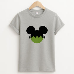 Frankenstein Mouse Halloween Unisex Grey T-Shirt