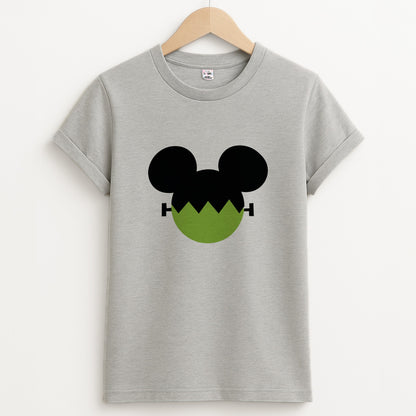 Frankenstein Mouse Halloween Unisex Grey T-Shirt