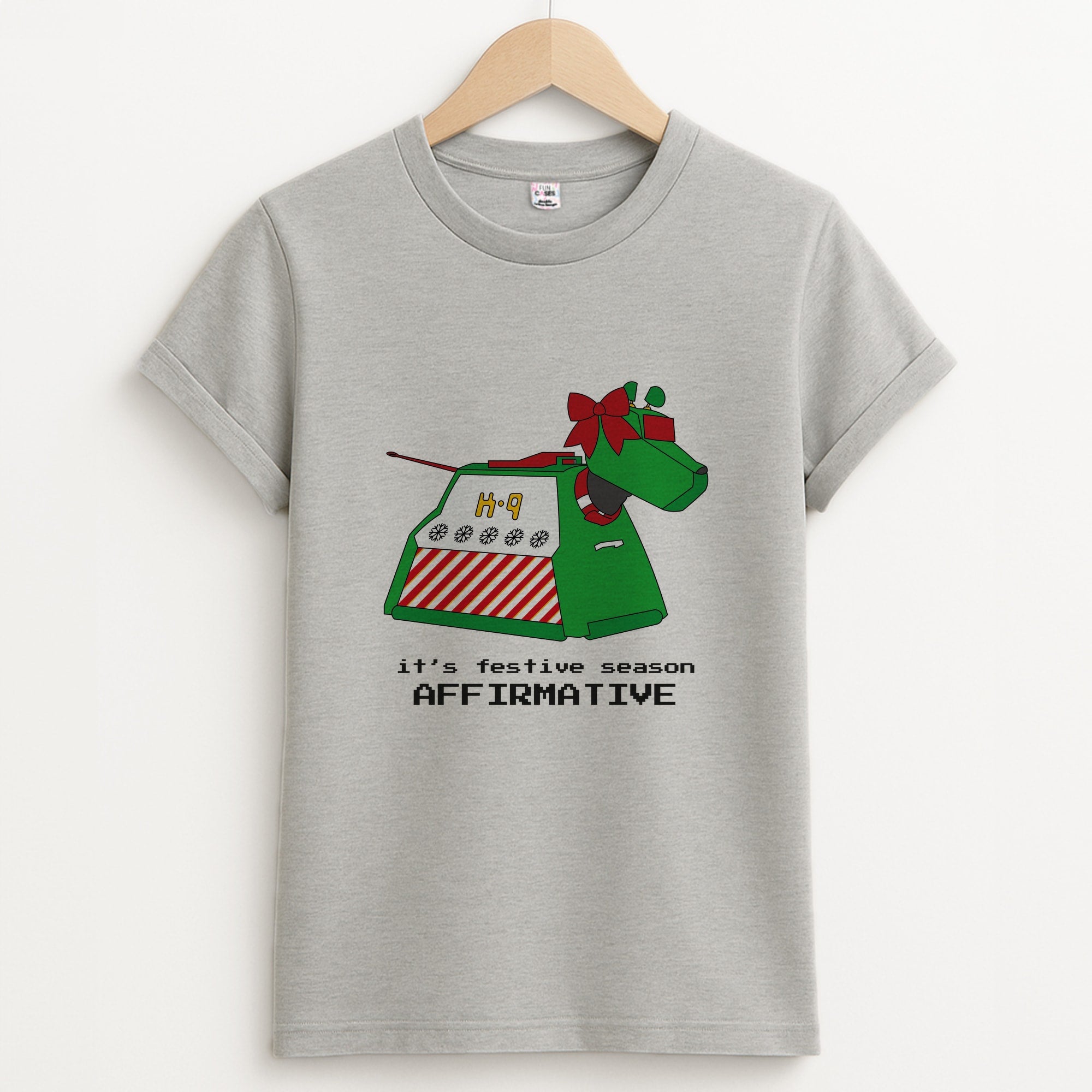 K9 Festive Season - Doctor Who Unisex Grey T-Shirt