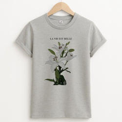 La Vie Est Belle - Clean Girl Aesthetic Unisex Grey T-Shirt