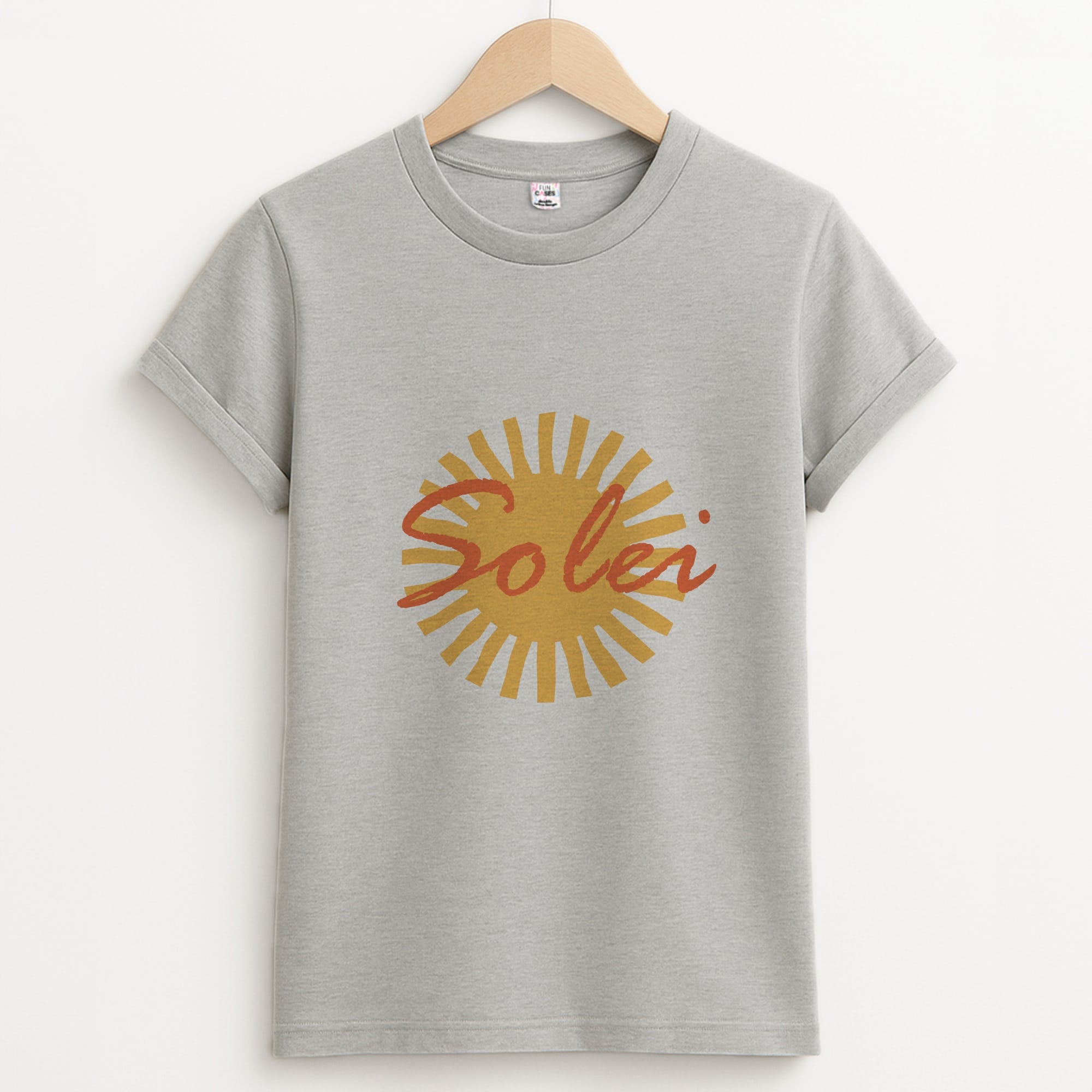 Abstract Sun Solei Unisex Grey T-Shirt