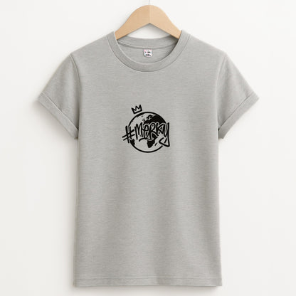 Hashtag Merky Globe Unisex Grey T-Shirt