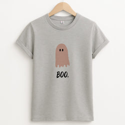 Boo - Ghost Halloween Unisex Grey T-Shirt