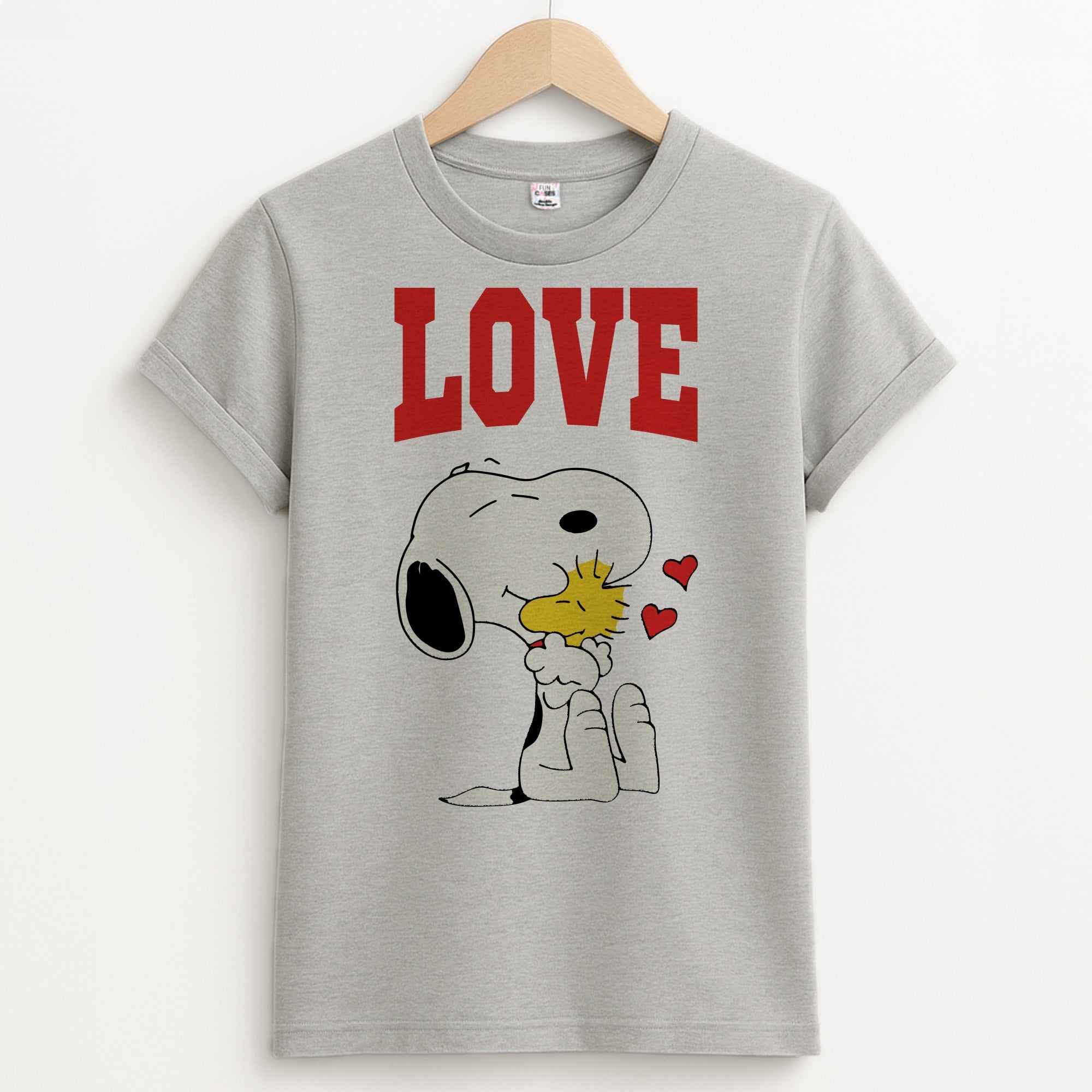 Love Cartoon Beagle  Unisex Grey T-Shirt