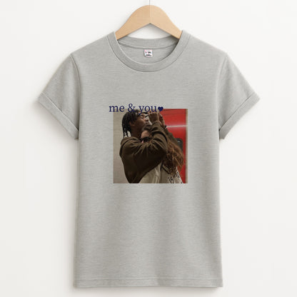 Me And You - Personalised Couples Unisex Grey T-Shirt