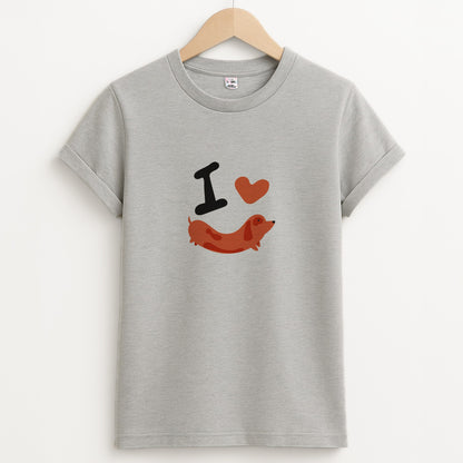 I love Dachshunds Unisex Grey T-Shirt