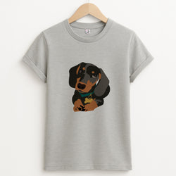 Black & brown - Dachshunds Unisex Grey T-Shirt