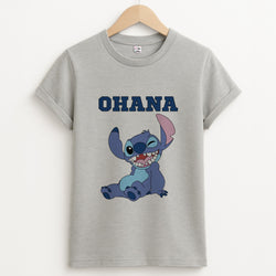 Blue Alien Ohana Unisex Grey T-Shirt