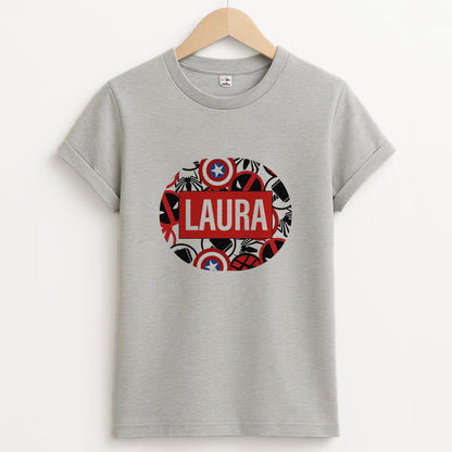 Collage - Personalised Superhero Comic Unisex Grey T-Shirt