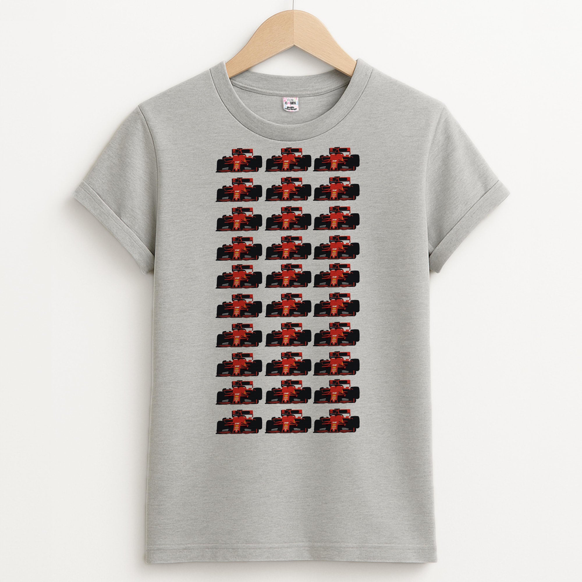 F1 Car Collage Unisex Grey T-Shirt