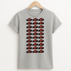 F1 Car Collage Unisex Grey T-Shirt