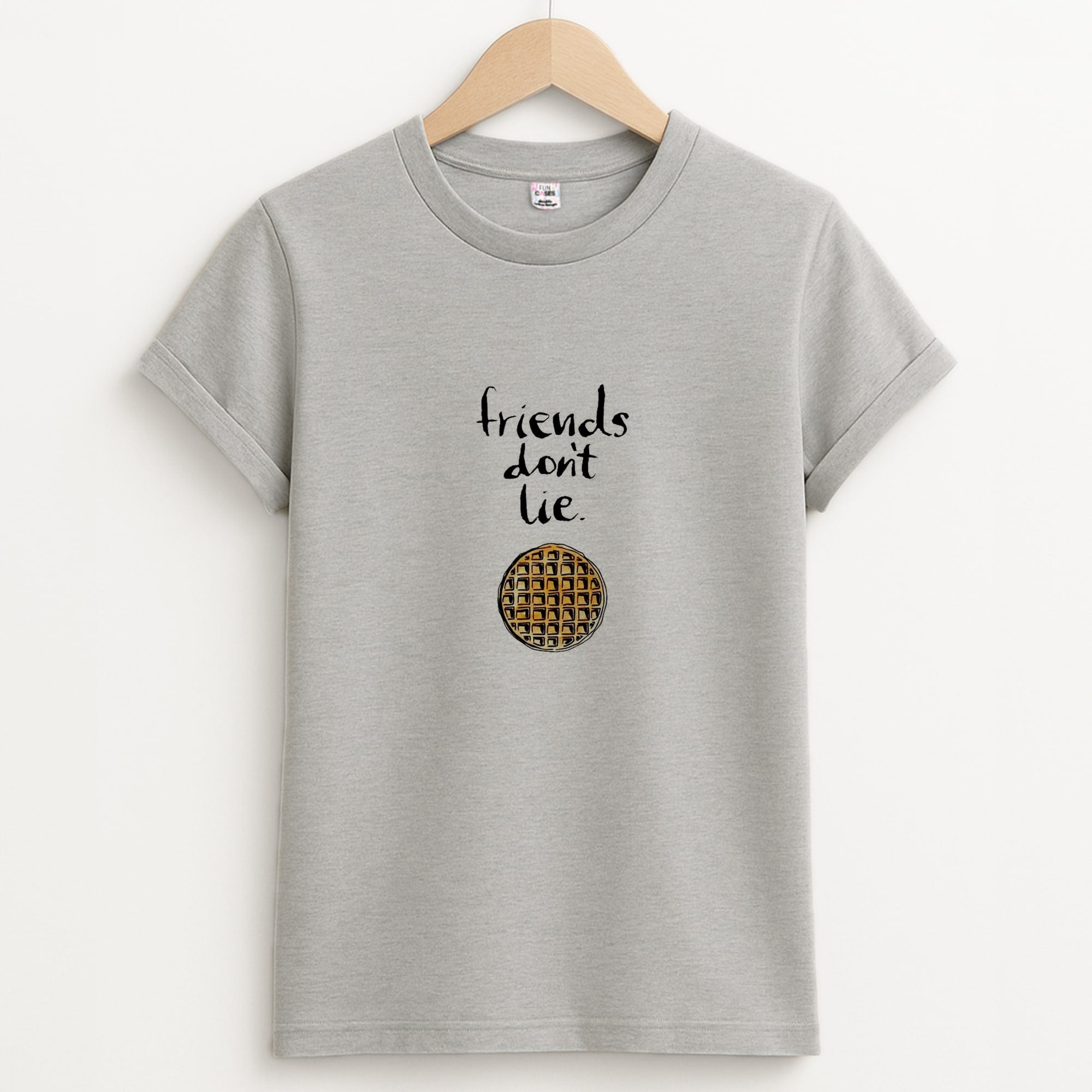 Friends Don't Lie Waffle Unisex Grey T-Shirt