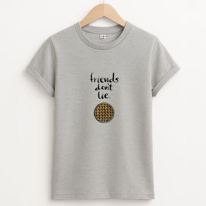 Friends Don't Lie Waffle Unisex Grey T-Shirt