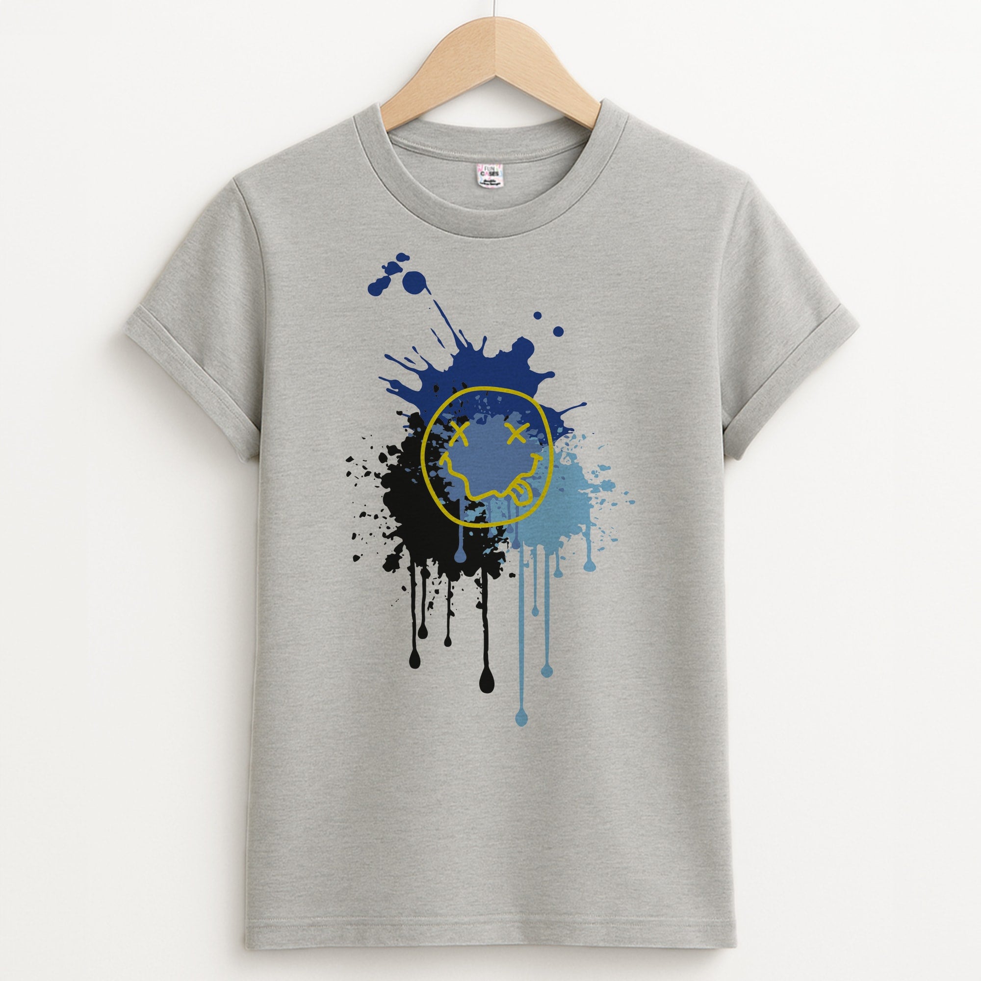 Blue Graffiti - Skate Aesthetic  Unisex Grey T-Shirt