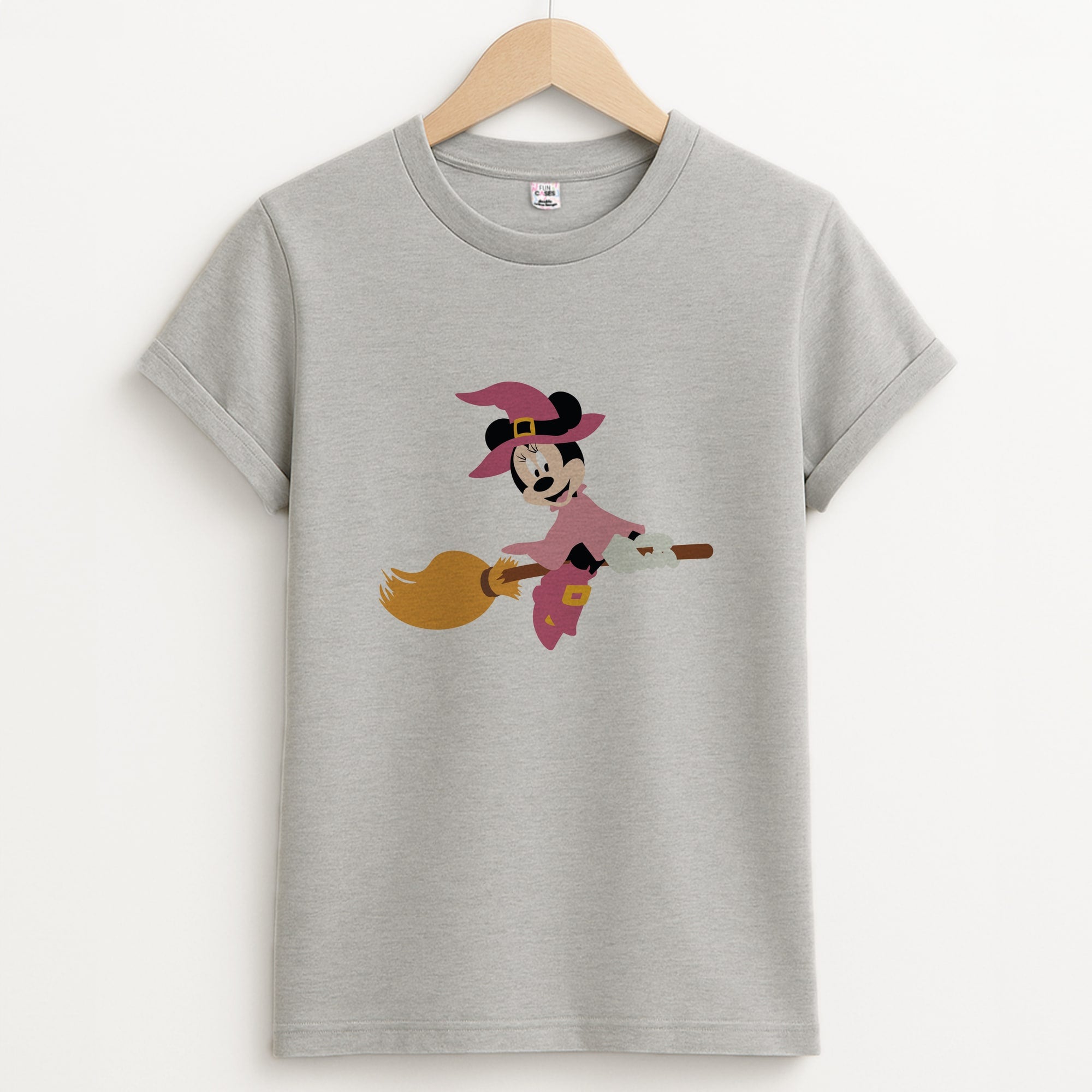 Witch Female Mouse Halloween Unisex Grey T-Shirt