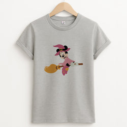 Witch Female Mouse Halloween Unisex Grey T-Shirt