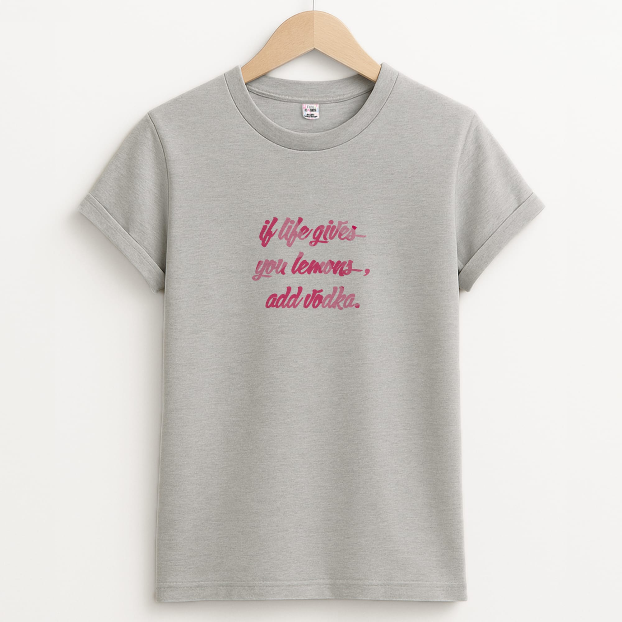 If Life Gives You Lemons, Add Vodka - Sassy Quotes Unisex Grey T-Shirt