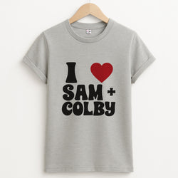 I Love S & C Unisex Grey T-Shirt