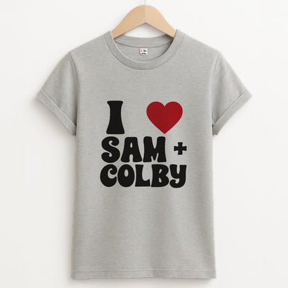 I Love S & C Unisex Grey T-Shirt