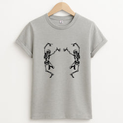 Dancing Skeletons - Halloween Unisex Grey T-Shirt