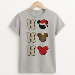 Ho Ho Ho Mickey Unisex Grey T-Shirt