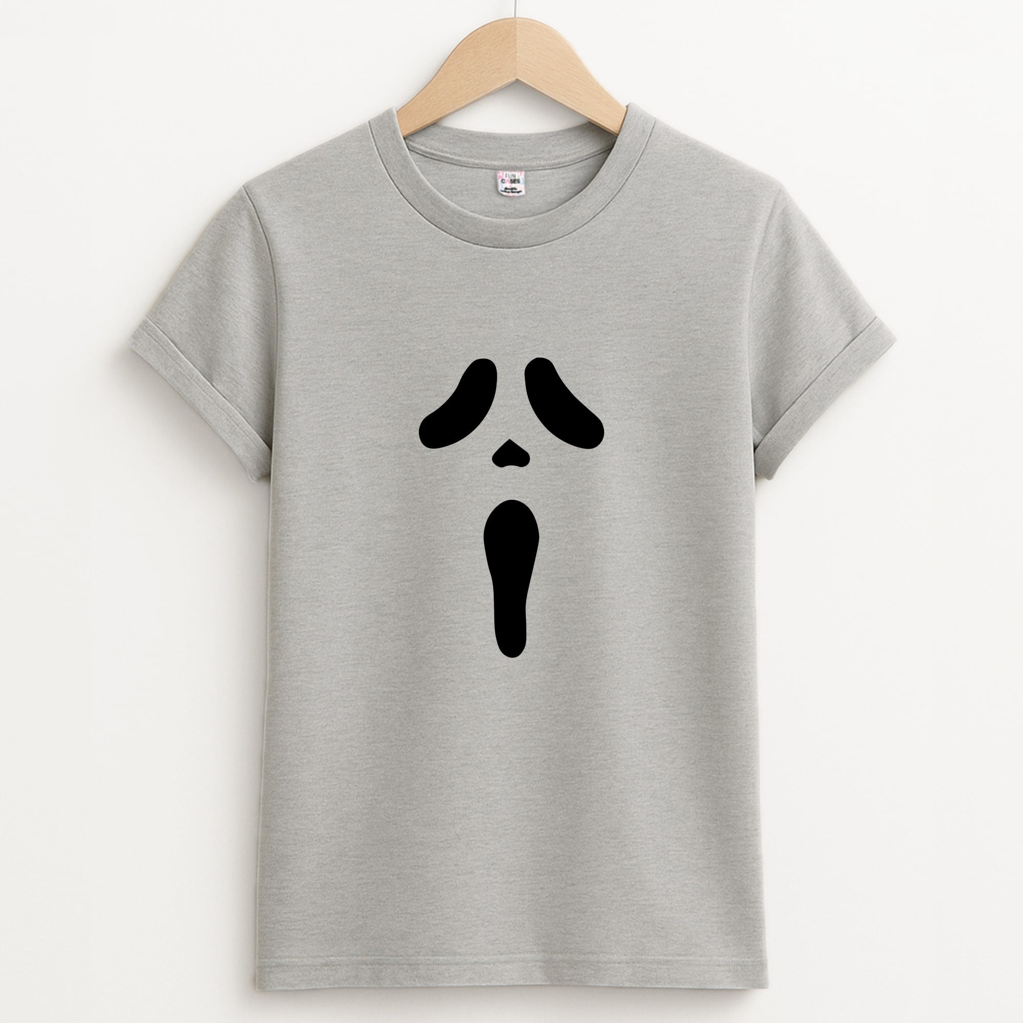 Scream Face Unisex Grey T-Shirt