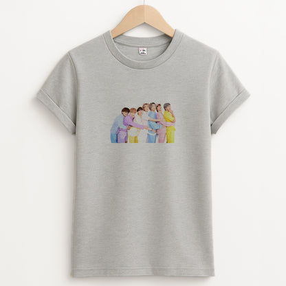 Colourful K-Pop Band Band Unisex Grey T-Shirt