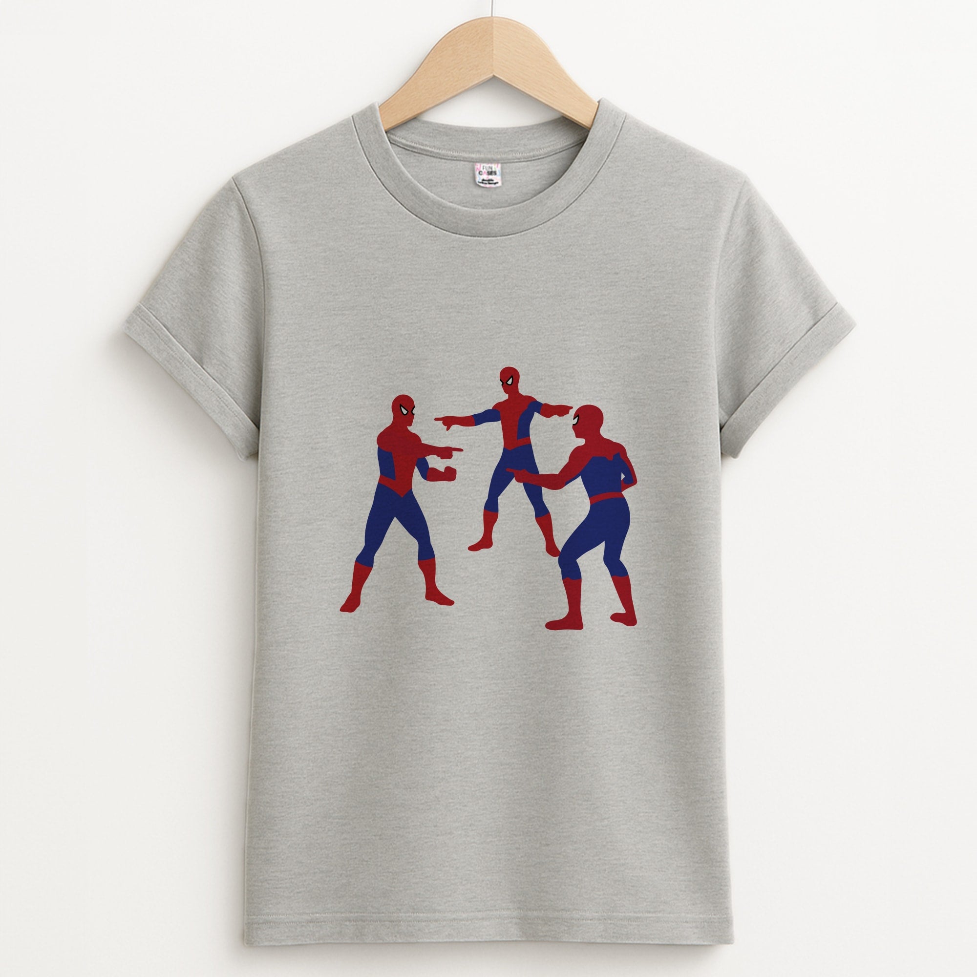 Spider Hero Pointing Meme Unisex Grey T-Shirt