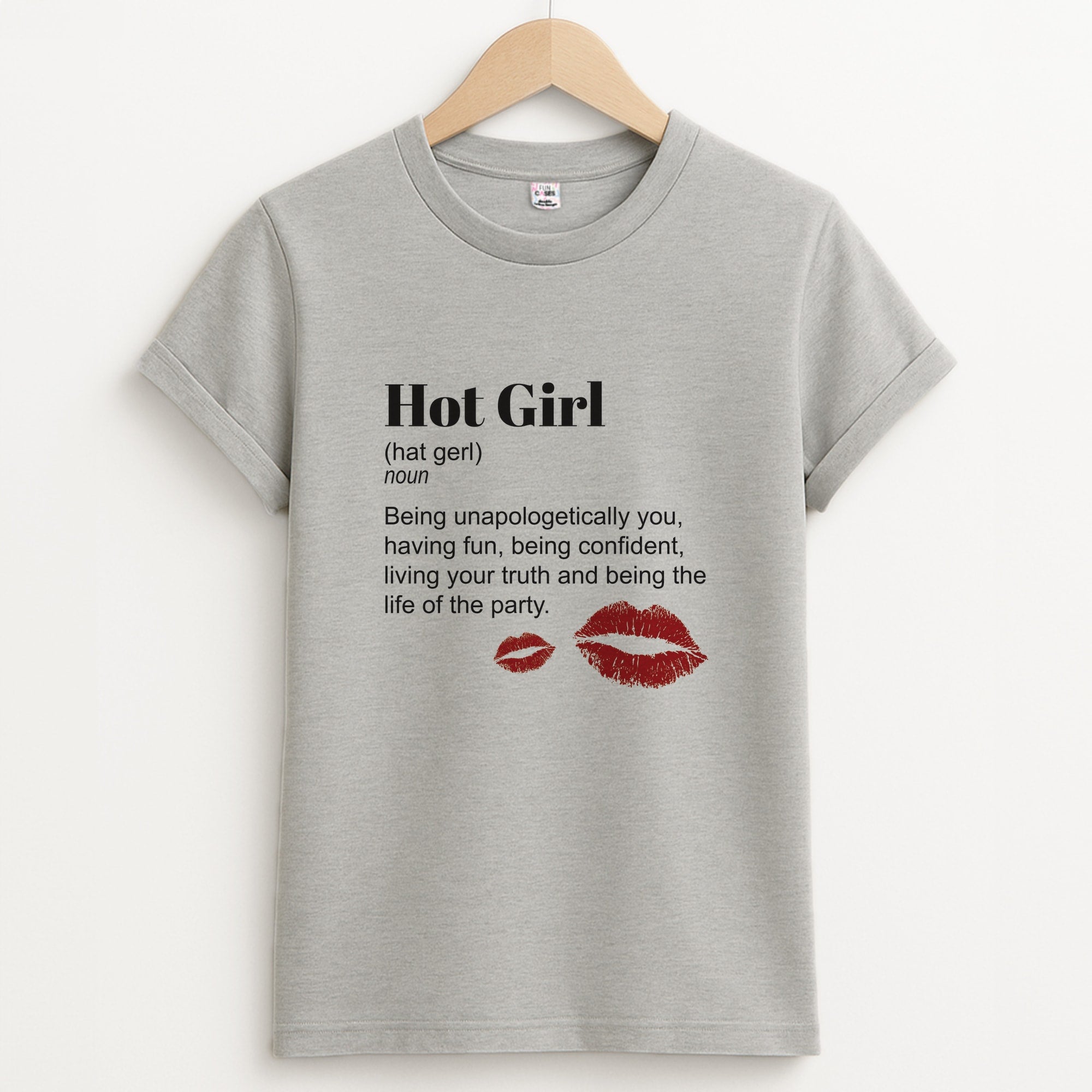 Hot Girl Dictionary Definition Unisex Grey T-Shirt