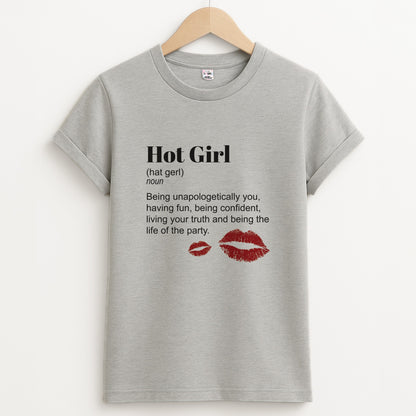 Hot Girl Dictionary Definition Unisex Grey T-Shirt