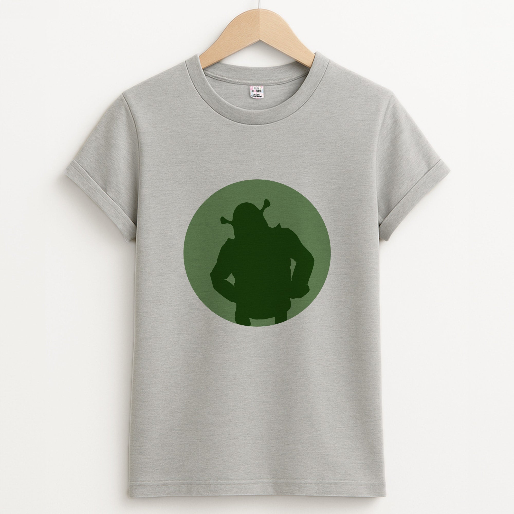 Green Ogre Outline Unisex Grey T-Shirt